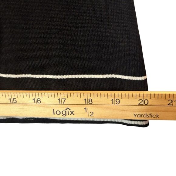 Tesori Sweater Jacket Blazer Cardigan Womens Sz L Black White Trim Button Up NOS - Picture 7 of 16